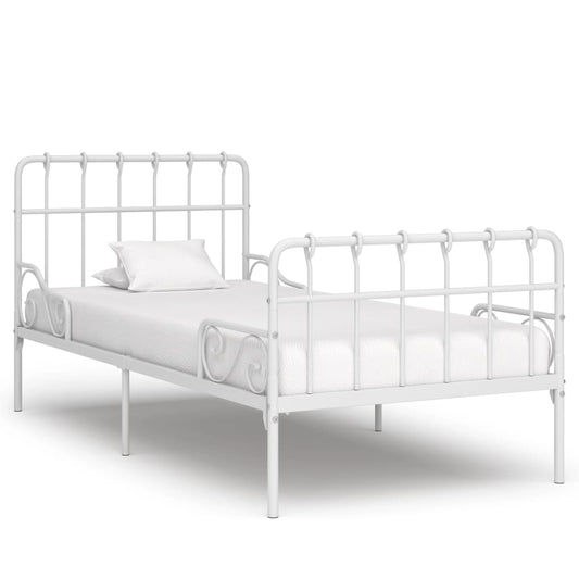 vidaXL Cama con somier sin colchón metal blanco 90x200 cm