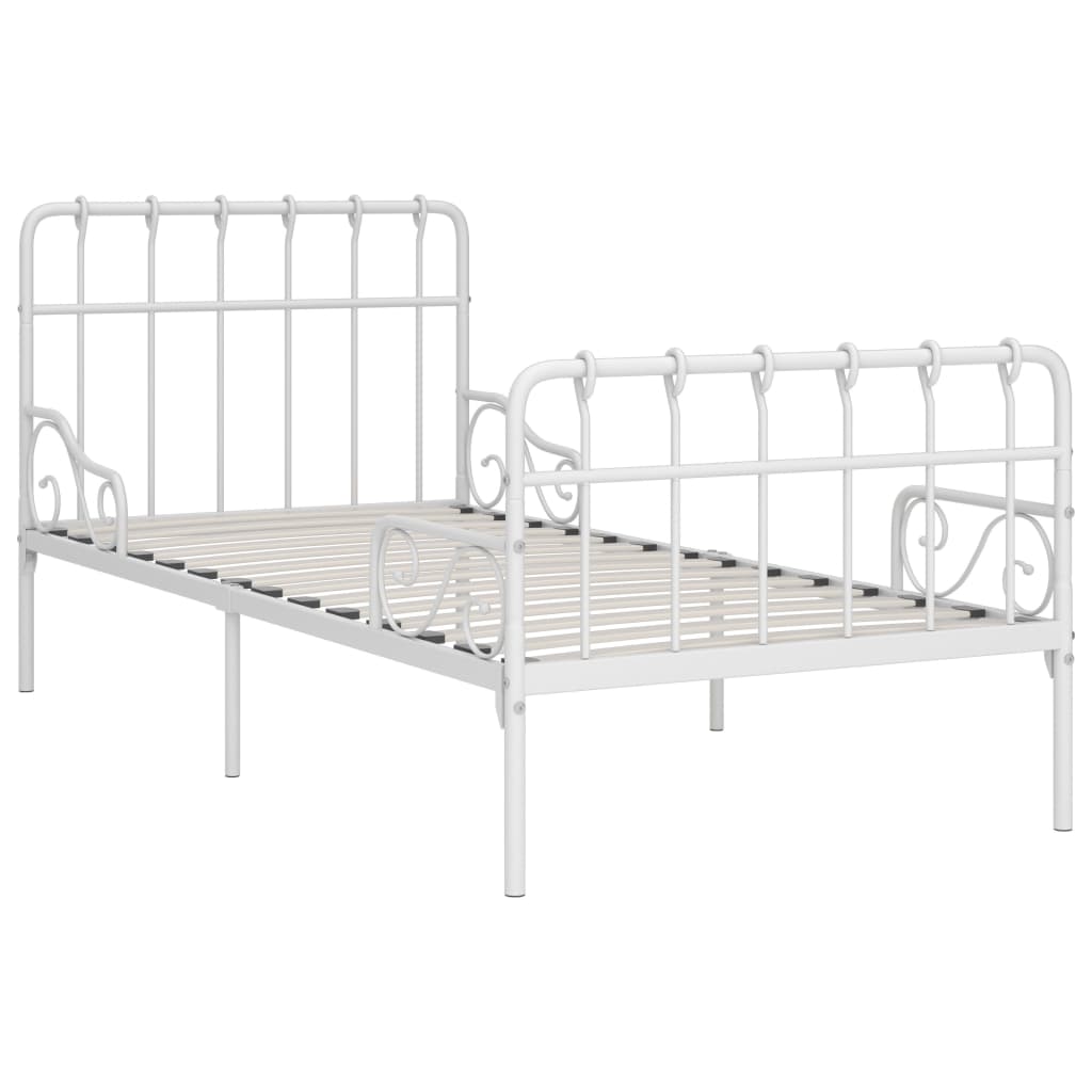 vidaXL Cama con somier sin colchón metal blanco 90x200 cm