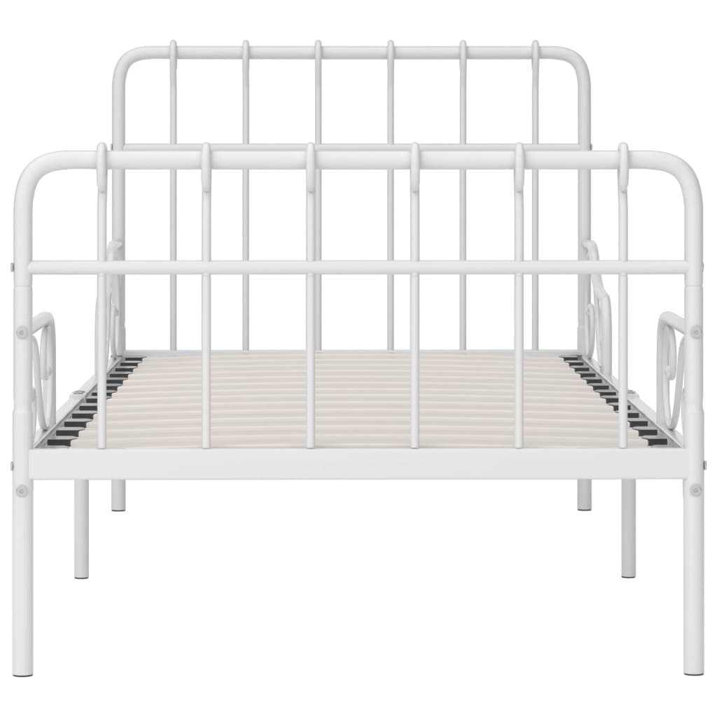 vidaXL Cama con somier sin colchón metal blanco 90x200 cm