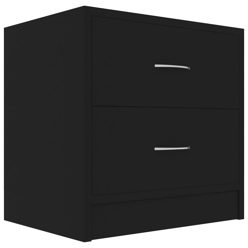 vidaXL Mesita de noche madera contrachapada negro 40x30x40 cm