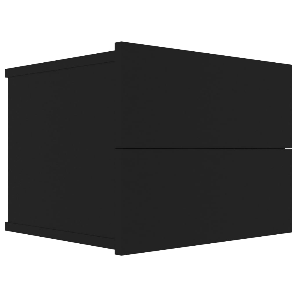 vidaXL Mesitas de noche 2 uds madera contrachapada negro 40x30x30 cm