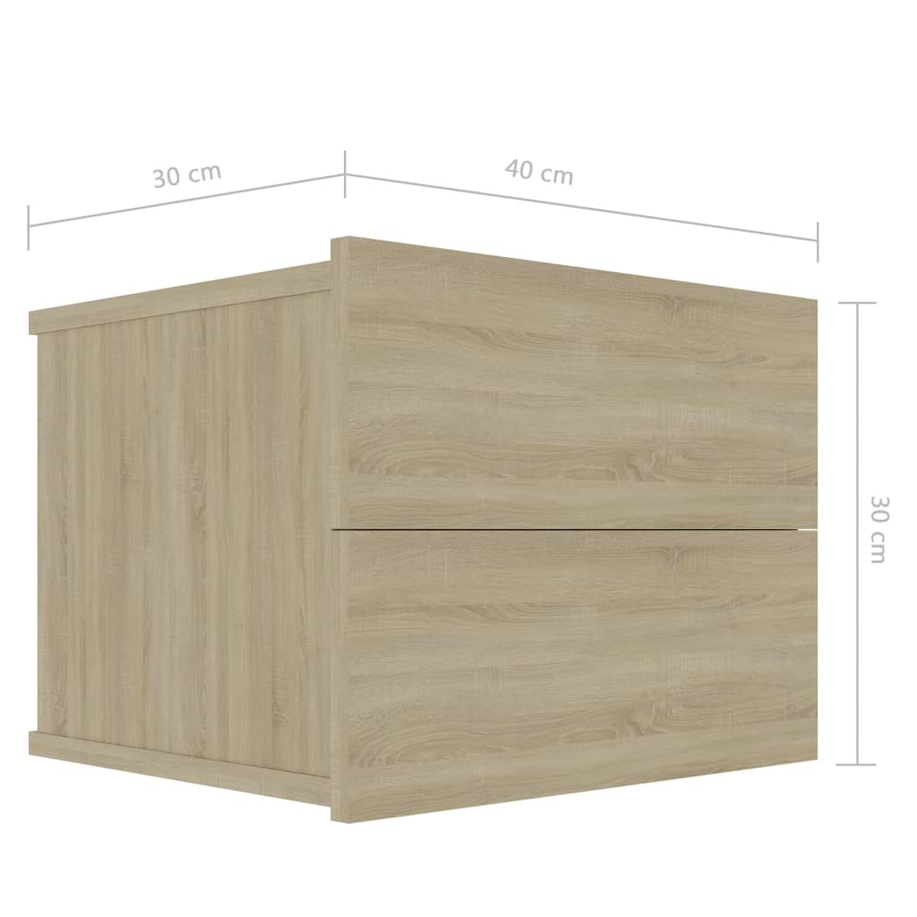 vidaXL Mesita de noche madera contrachapada color roble 40x30x30 cm