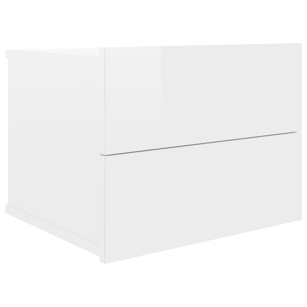 vidaXL Mesita de noche madera contrachapada blanco brillo 40x30x30cm