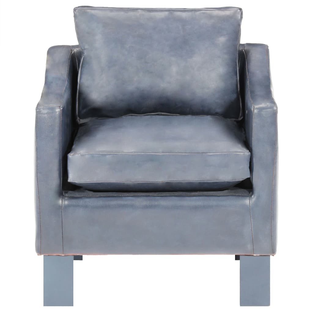 vidaXL Sillón de cuero auténtico gris