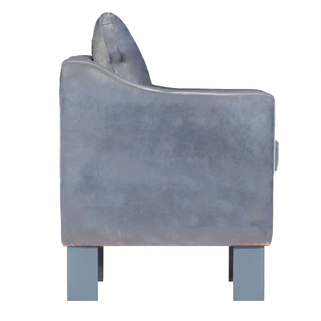 vidaXL Sillón de cuero auténtico gris