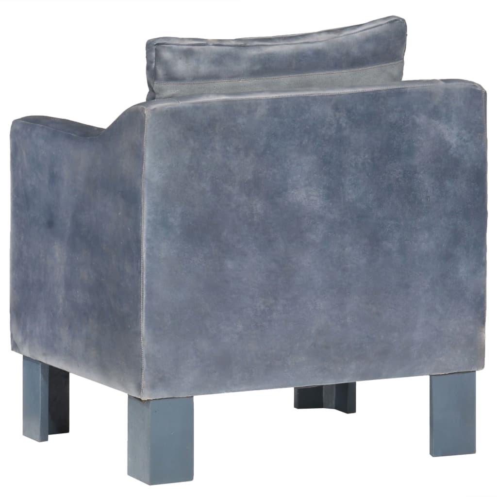 vidaXL Sillón de cuero auténtico gris