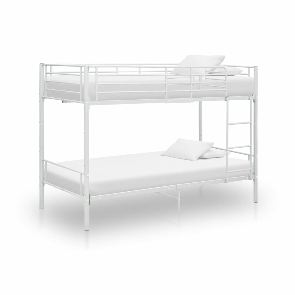 vidaXL Cama litera de metal blanca 90x200 cm