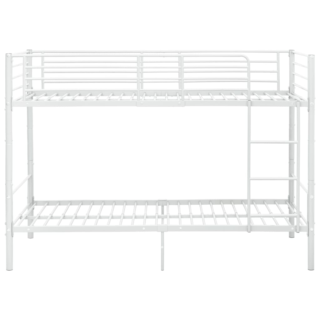 vidaXL Cama litera de metal blanca 90x200 cm