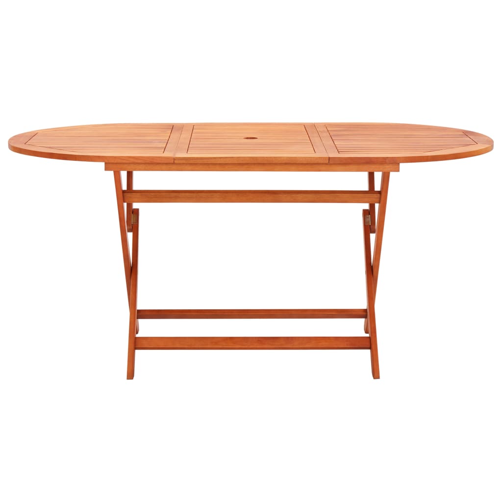 vidaXL Mesa de jardín plegable madera maciza de eucalipto 160x85x74 cm