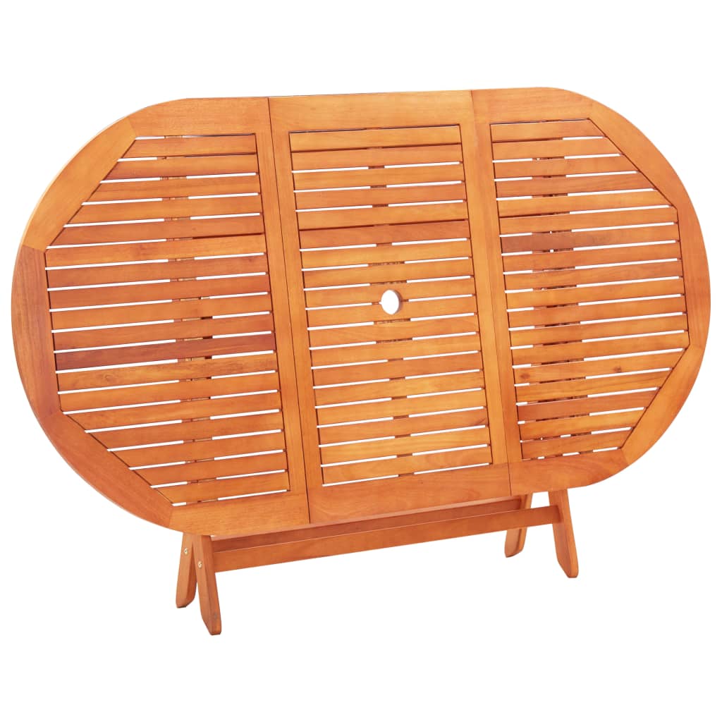 vidaXL Mesa de jardín plegable madera maciza de eucalipto 160x85x74 cm