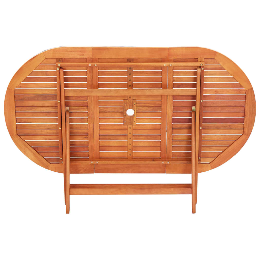 vidaXL Mesa de jardín plegable madera maciza de eucalipto 160x85x74 cm