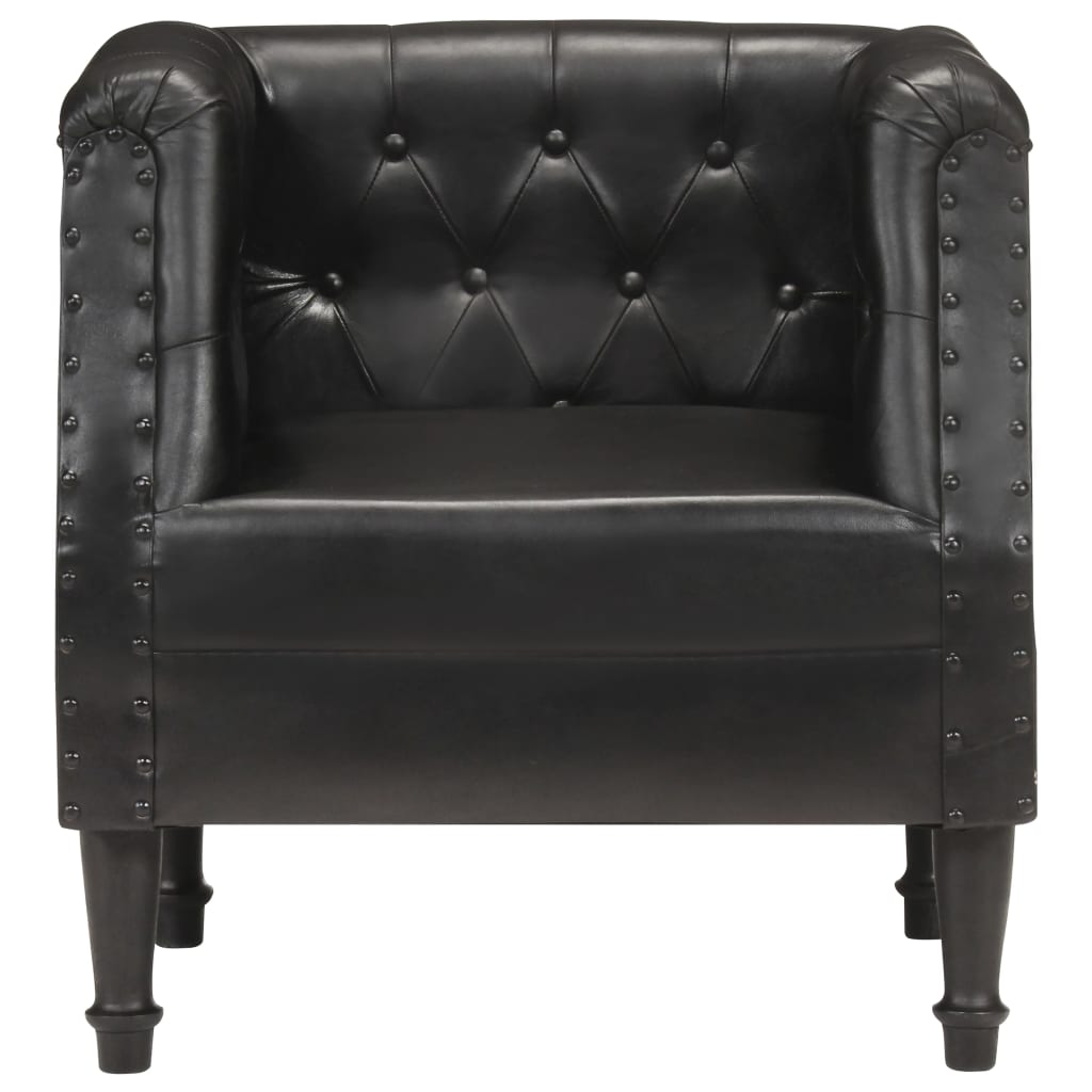 vidaXL Sillón de cuero auténtico negro