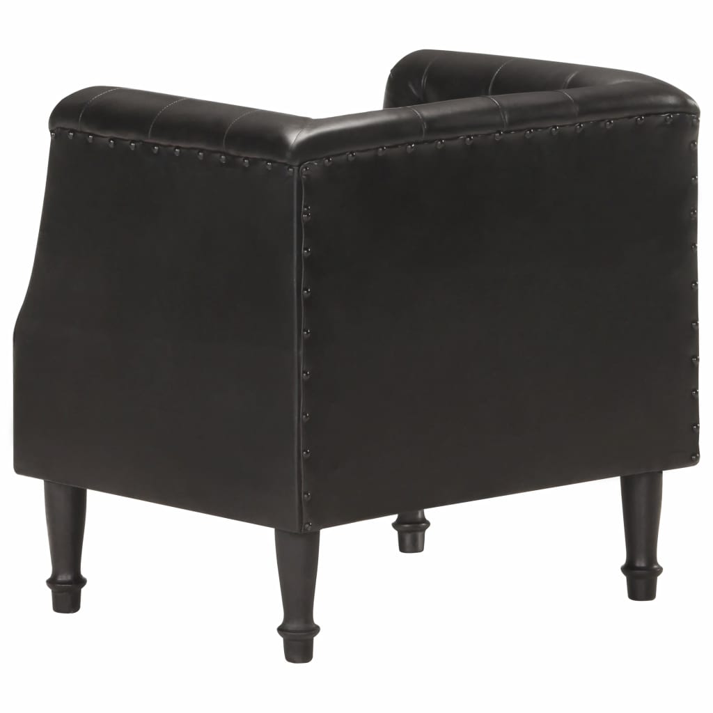 vidaXL Sillón de cuero auténtico negro