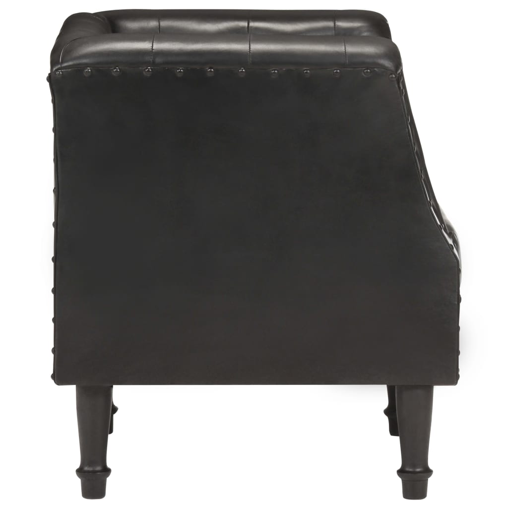 vidaXL Sillón de cuero auténtico negro