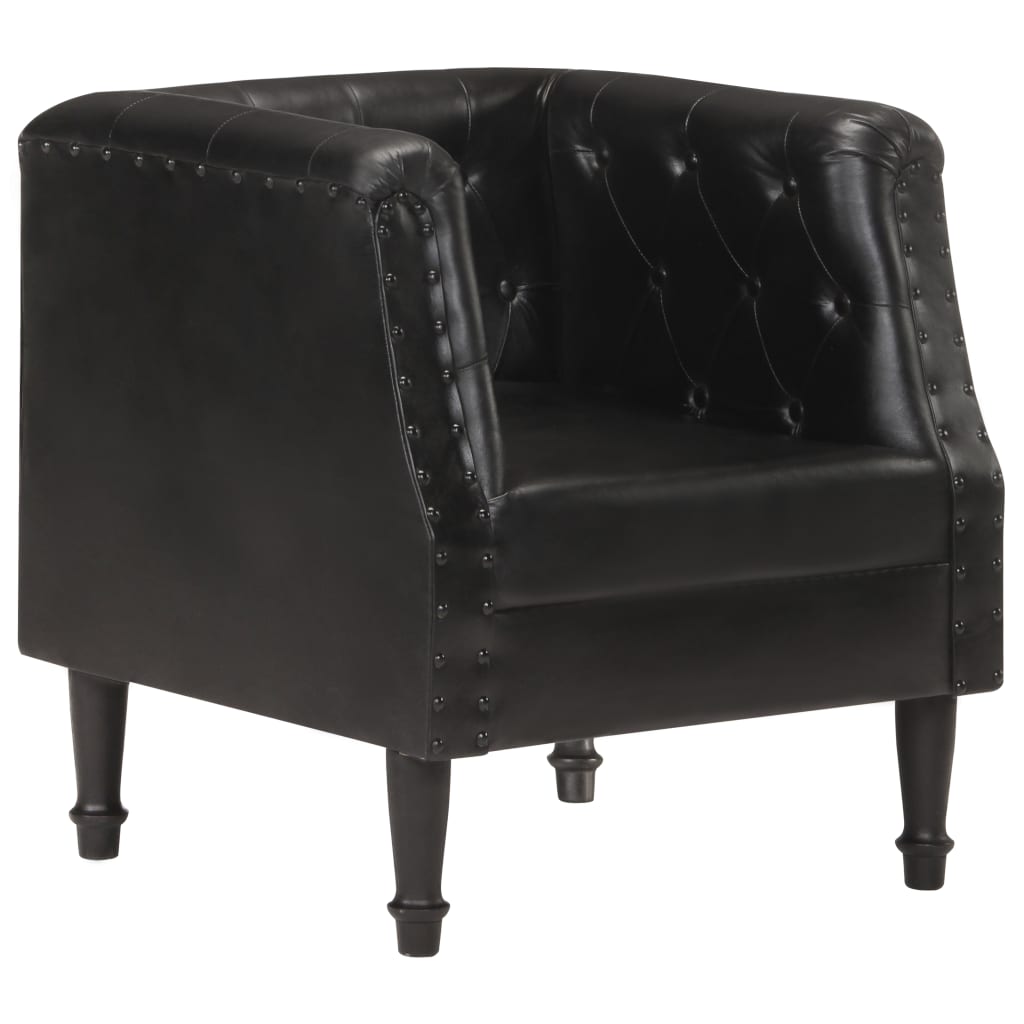 vidaXL Sillón de cuero auténtico negro