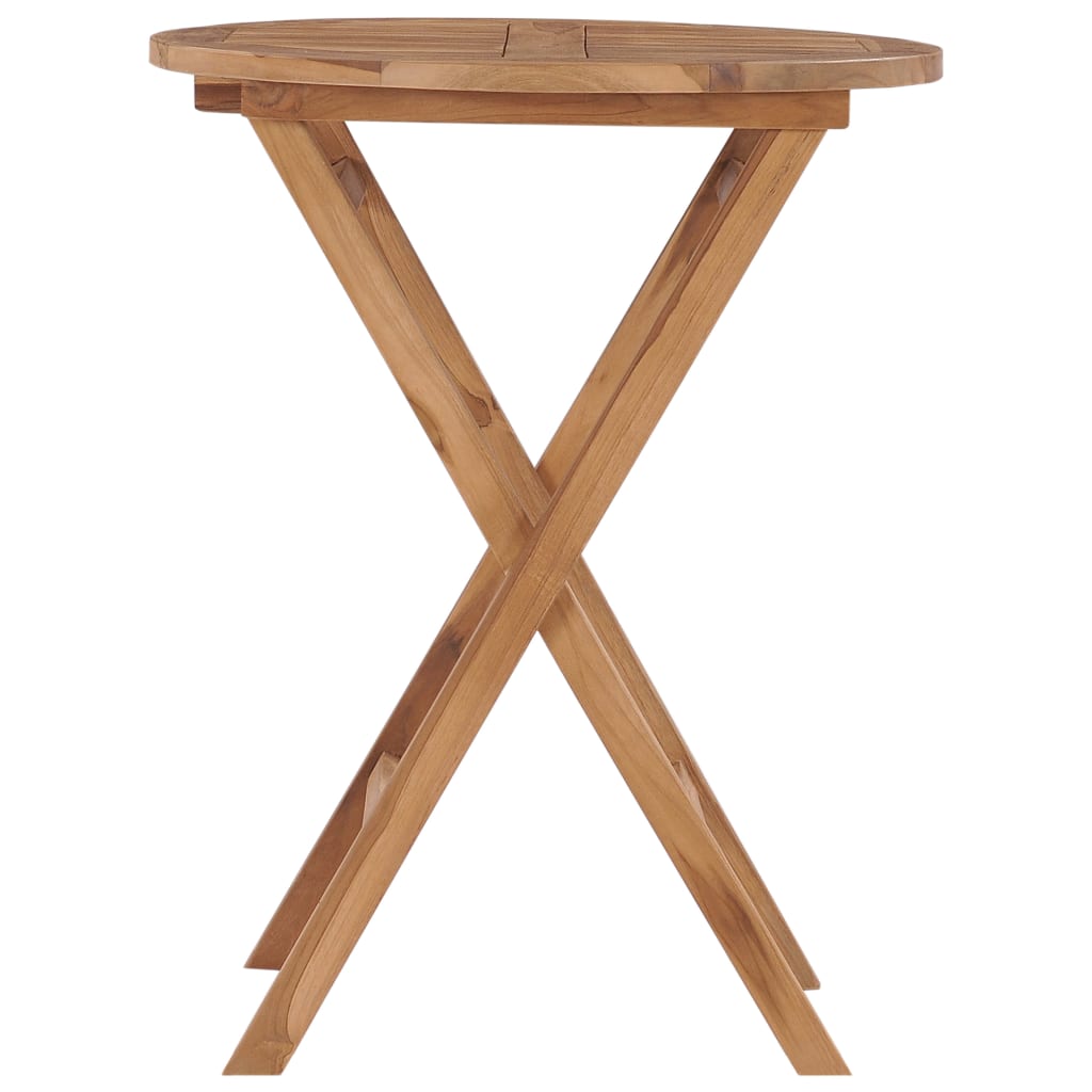 vidaXL Mesa de jardín plegable madera maciza de teca 60 cm