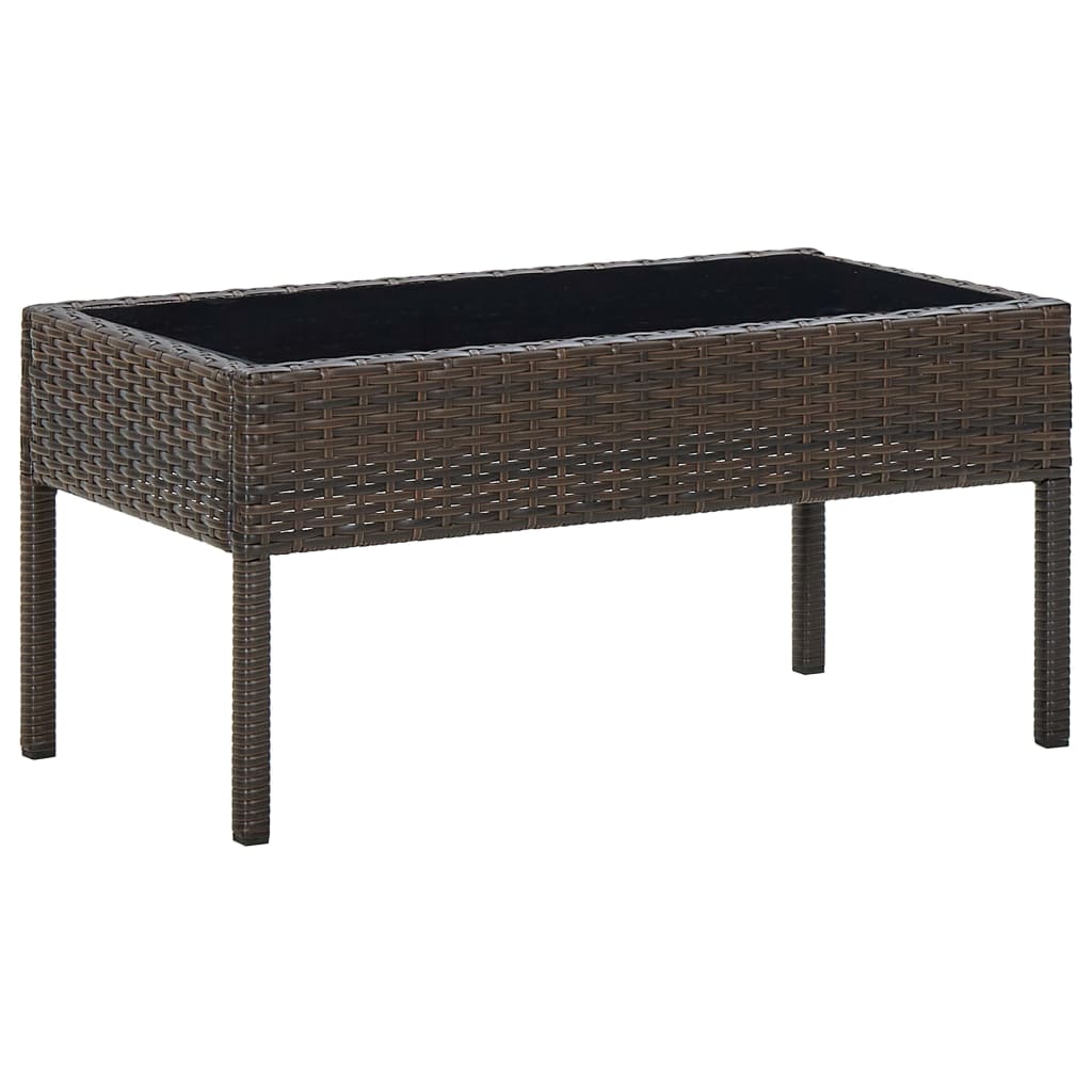 vidaXL Mesa de jardín ratán sintético marrón 75x40x37 cm