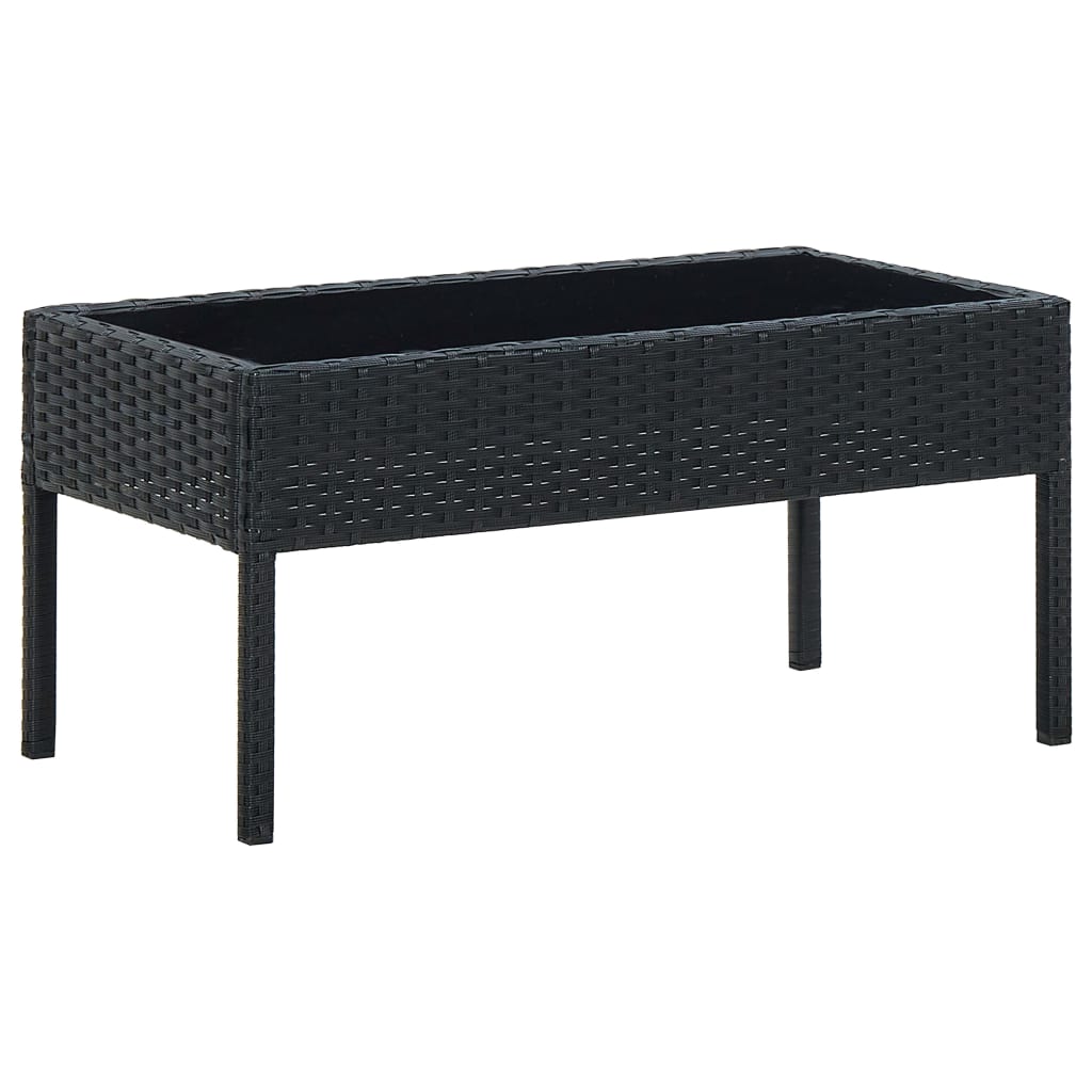 vidaXL Mesa de jardín ratán sintético negro 75x40x37 cm