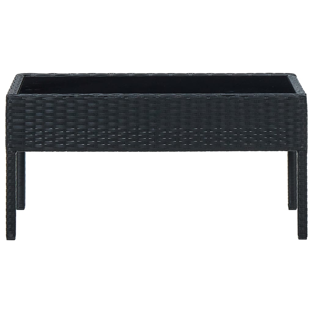 vidaXL Mesa de jardín ratán sintético negro 75x40x37 cm