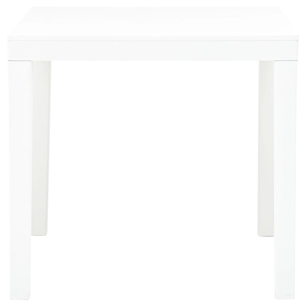 vidaXL Mesa de jardín de plástico blanco 78x78x72 cm