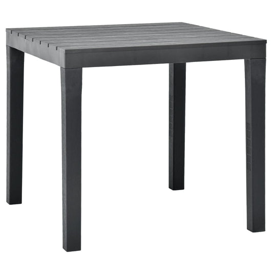 vidaXL Mesa de jardín de plástico gris antracita 78x78x72 cm