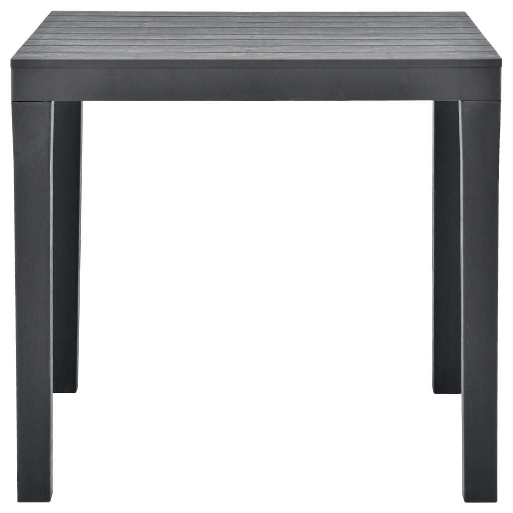 vidaXL Mesa de jardín de plástico gris antracita 78x78x72 cm