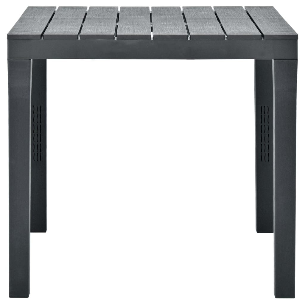 vidaXL Mesa de jardín de plástico gris antracita 78x78x72 cm