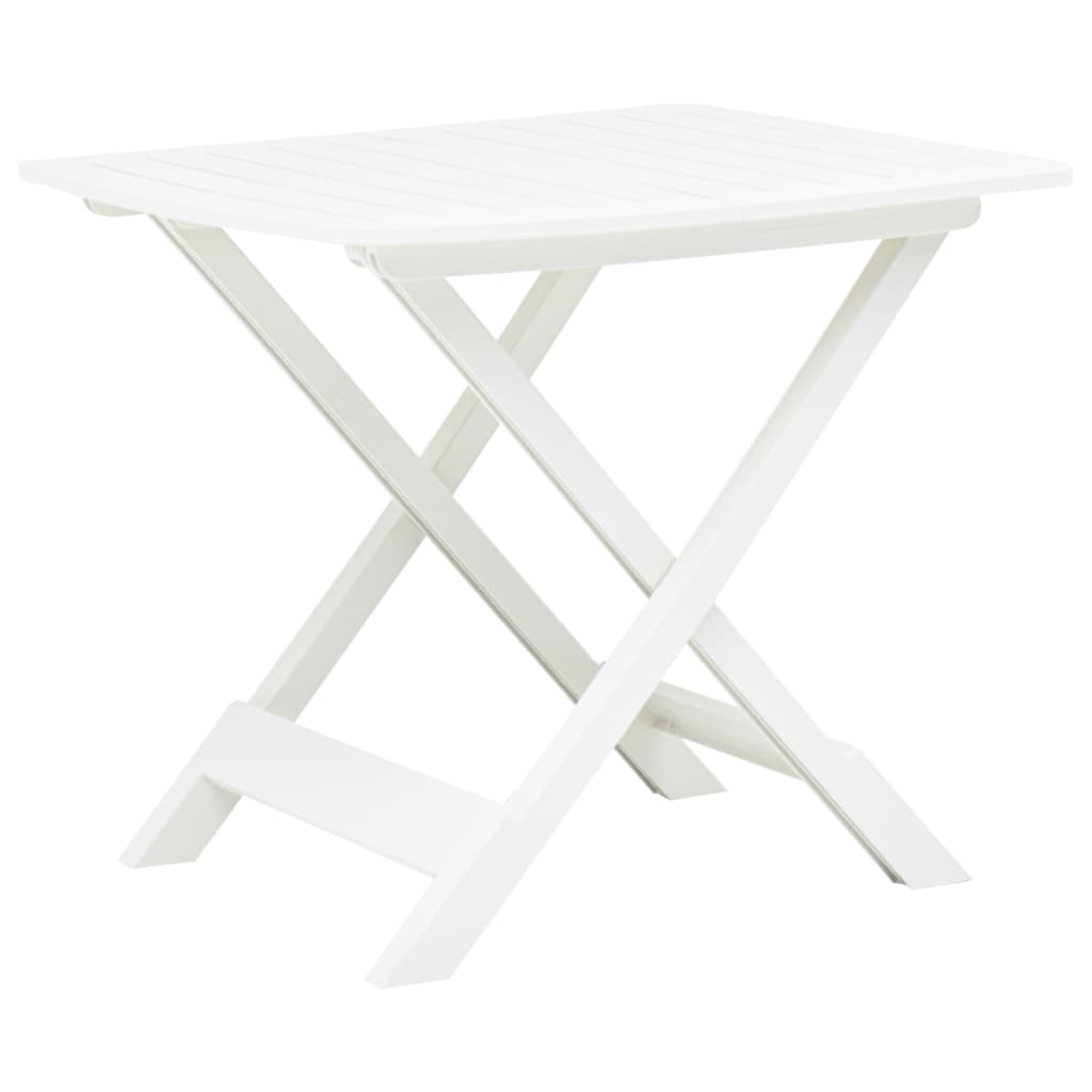 vidaXL Mesa de jardín plegable de plástico blanco 79x72x70 cm