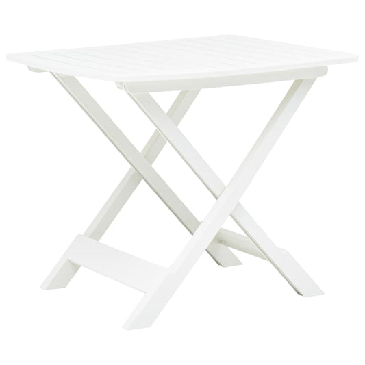 vidaXL Mesa de jardín plegable de plástico blanco 79x72x70 cm