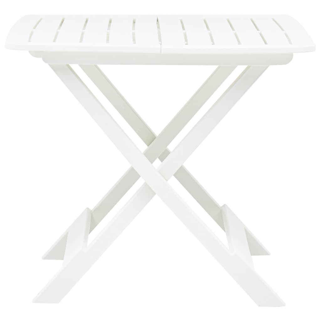 vidaXL Mesa de jardín plegable de plástico blanco 79x72x70 cm