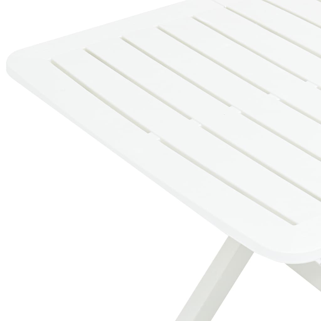 vidaXL Mesa de jardín plegable de plástico blanco 79x72x70 cm