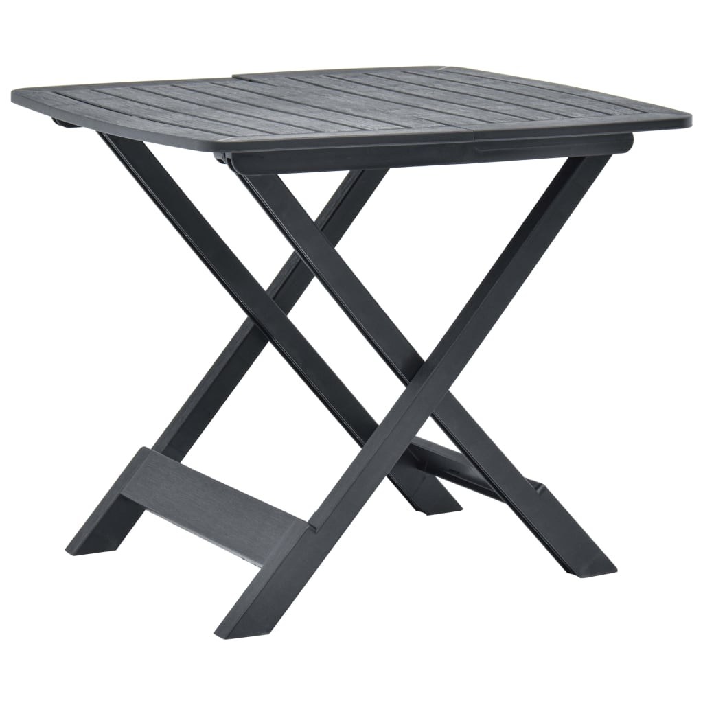 vidaXL Mesa de jardín plegable de plástico gris antracita 79x72x70 cm