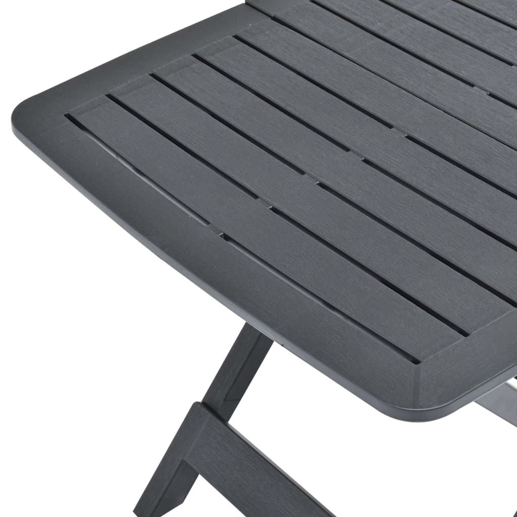 vidaXL Mesa de jardín plegable de plástico gris antracita 79x72x70 cm