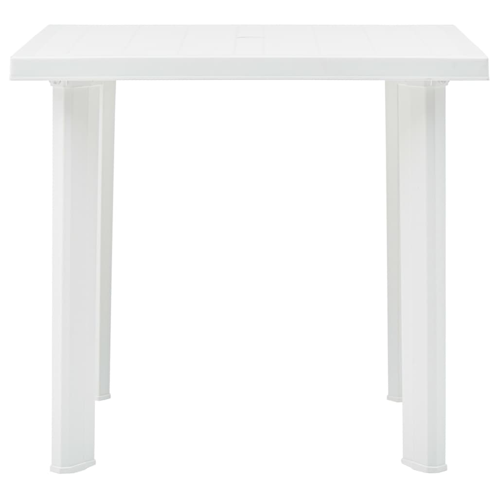 vidaXL Mesa de jardín de plástico blanco 80x75x72 cm