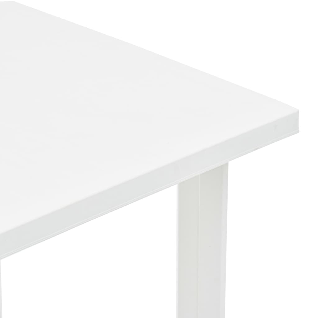 vidaXL Mesa de jardín de plástico blanco 80x75x72 cm