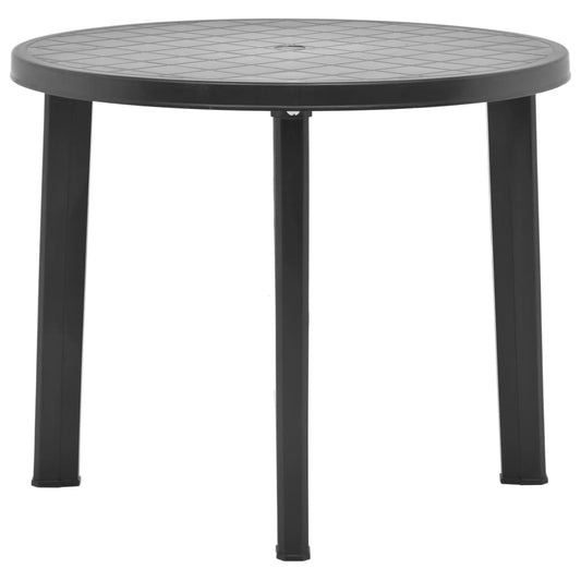 vidaXL Mesa de jardín de plástico gris antracita 89 cm