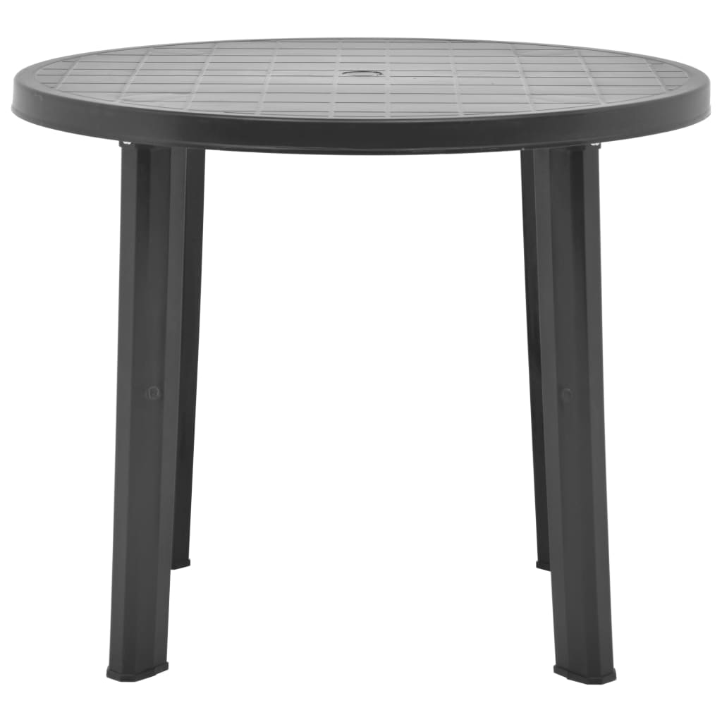 vidaXL Mesa de jardín de plástico gris antracita 89 cm