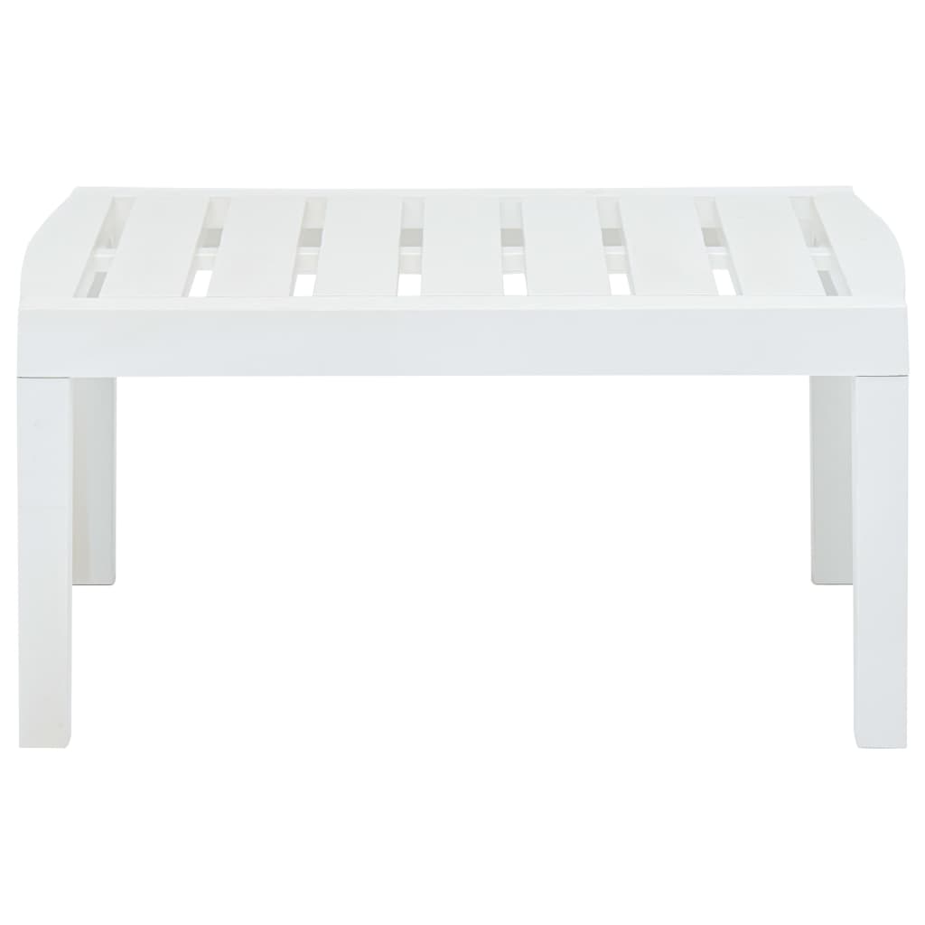 vidaXL Mesa de jardín de plástico blanco 78x55x38 cm