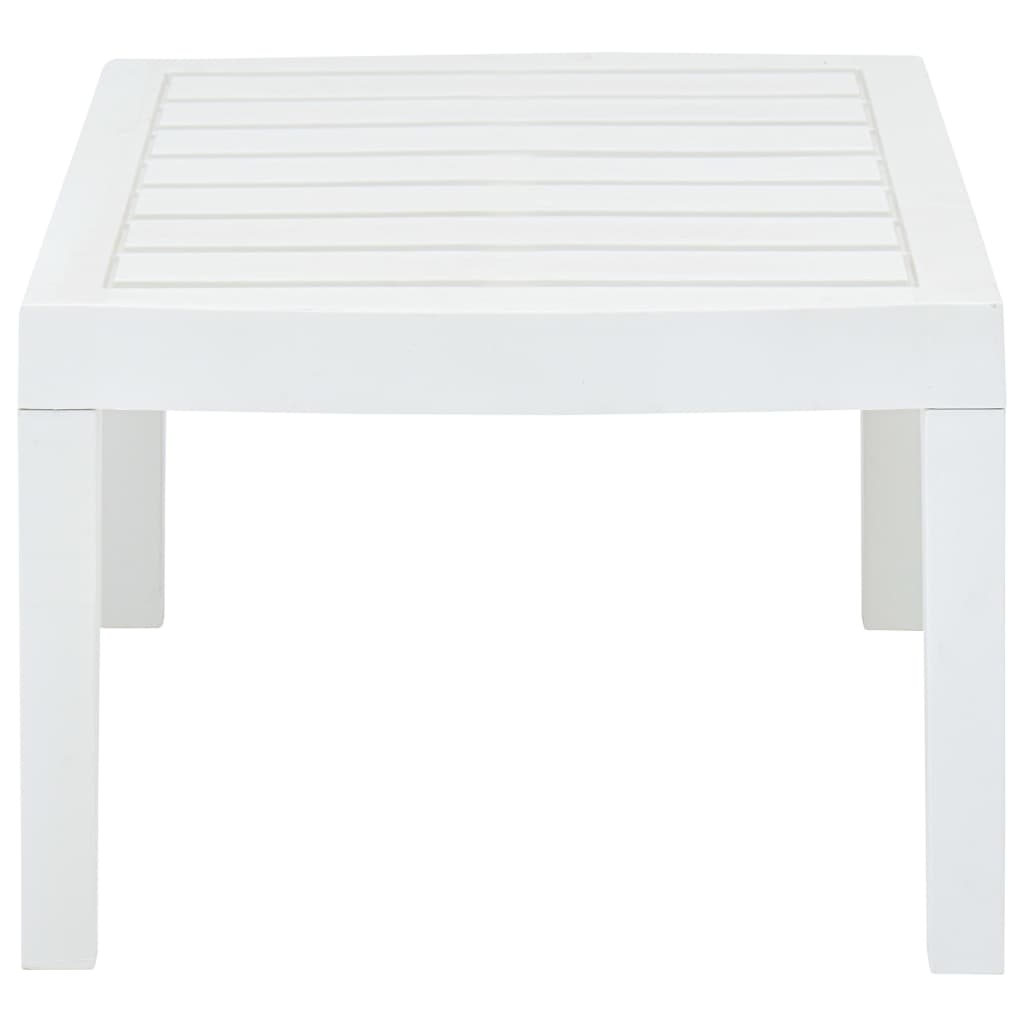 vidaXL Mesa de jardín de plástico blanco 78x55x38 cm