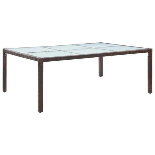 vidaXL Mesa de comedor de jardín marrón 200x150x74 cm ratán sintético