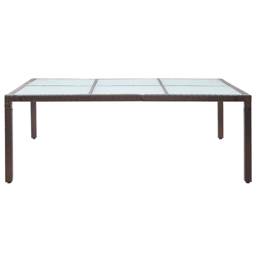 vidaXL Mesa de comedor de jardín marrón 200x150x74 cm ratán sintético