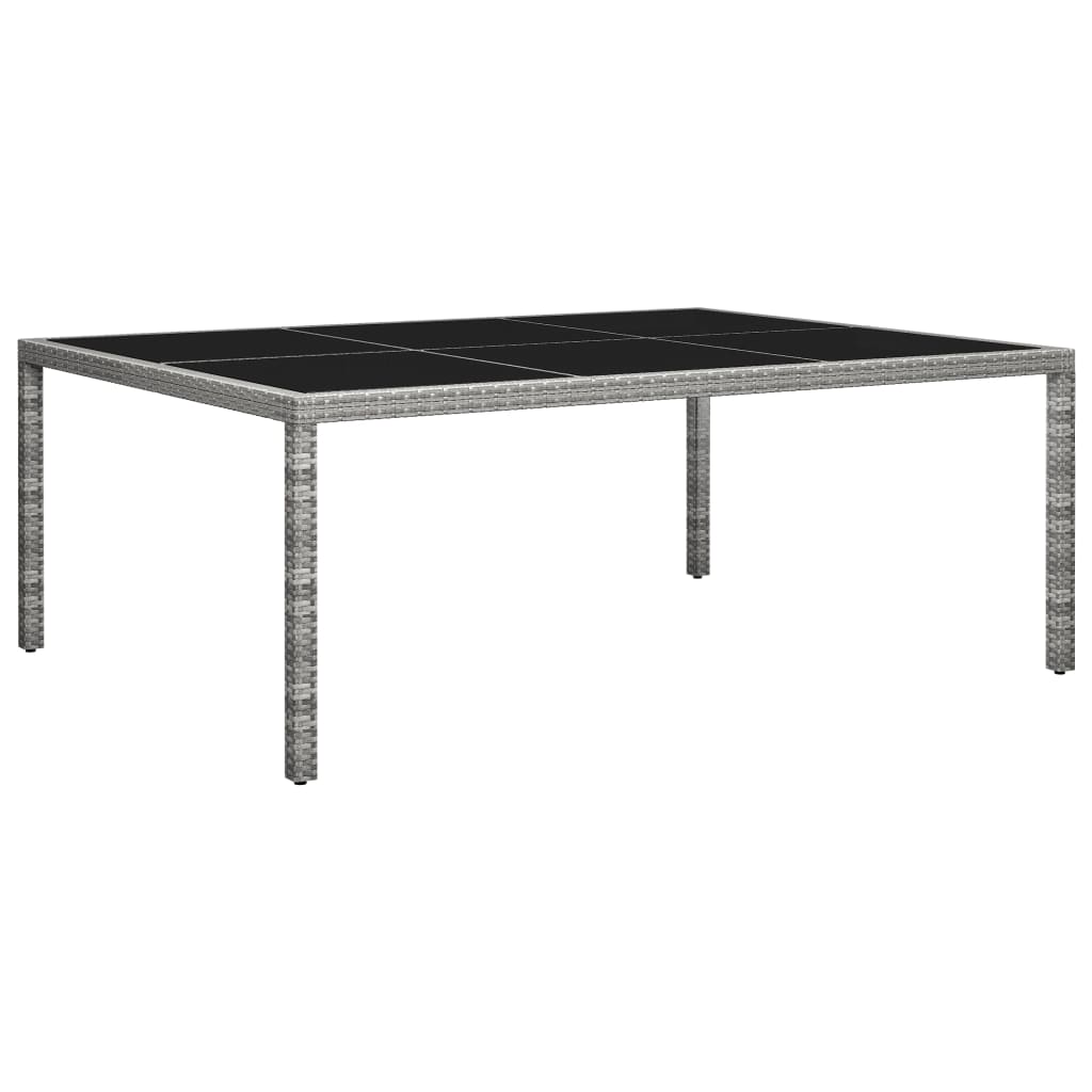 vidaXL Mesa de comedor de jardín ratán sintético gris 200x150x74 cm