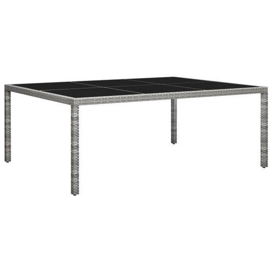 vidaXL Mesa de comedor de jardín ratán sintético gris 200x150x74 cm