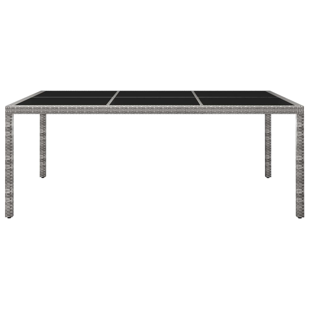 vidaXL Mesa de comedor de jardín ratán sintético gris 200x150x74 cm