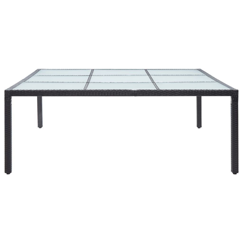 vidaXL Mesa de comedor de jardín ratán sintético negro 200x200x74 cm