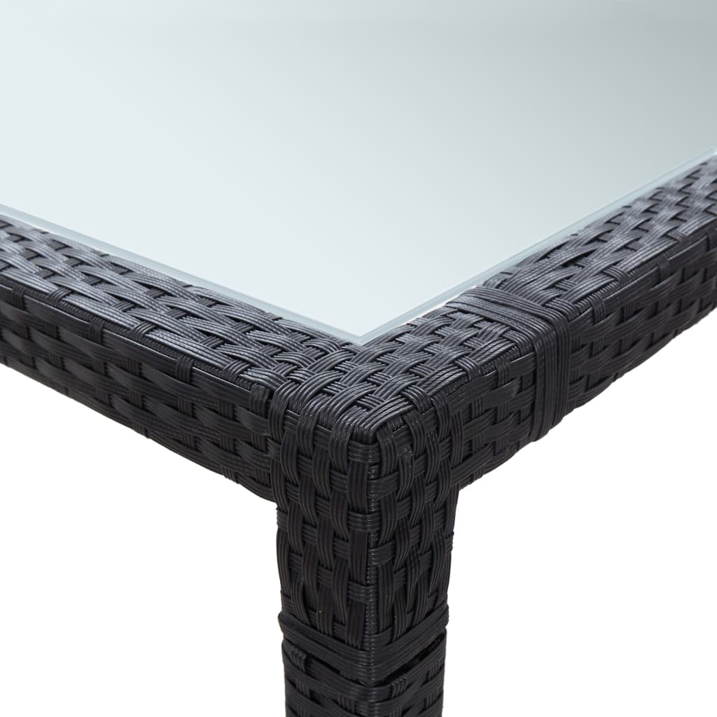 vidaXL Mesa de comedor de jardín ratán sintético negro 200x200x74 cm