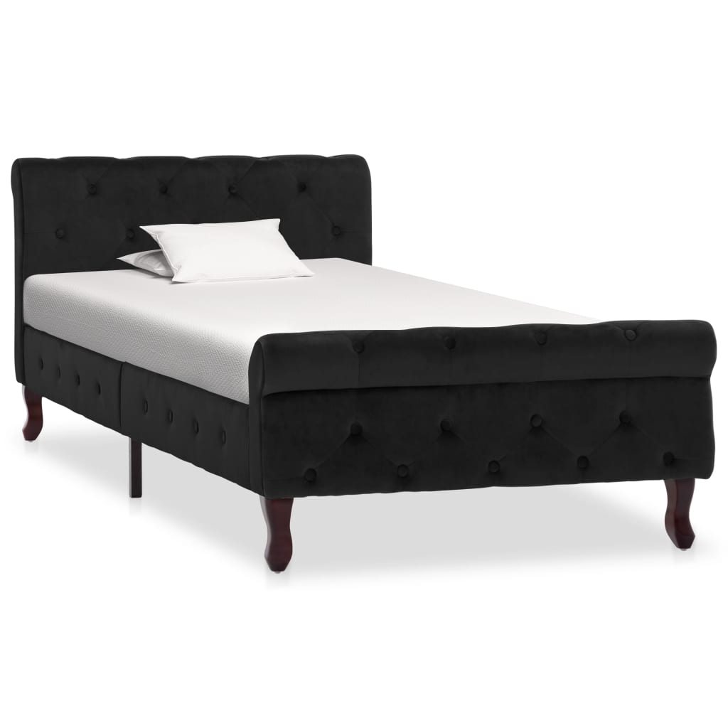 vidaXL Estructura de cama sin colchón terciopelo negro 90x200 cm