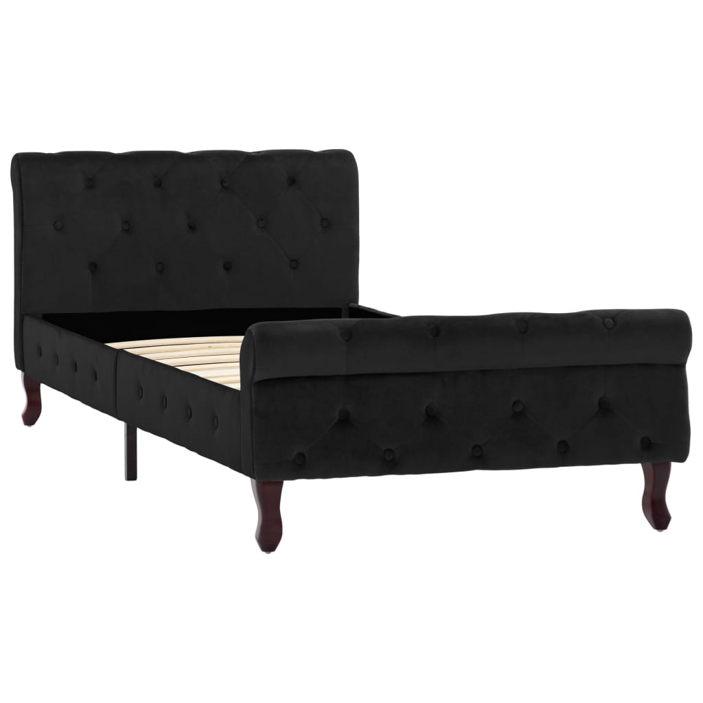 vidaXL Estructura de cama sin colchón terciopelo negro 90x200 cm