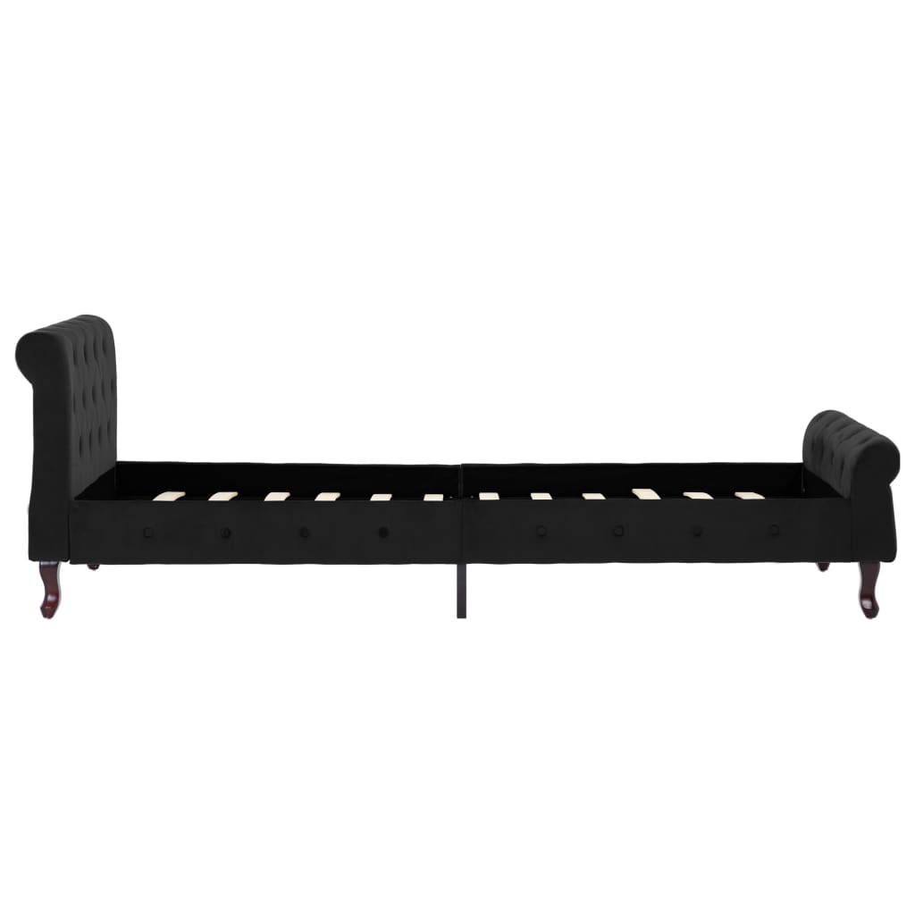 vidaXL Estructura de cama sin colchón terciopelo negro 90x200 cm