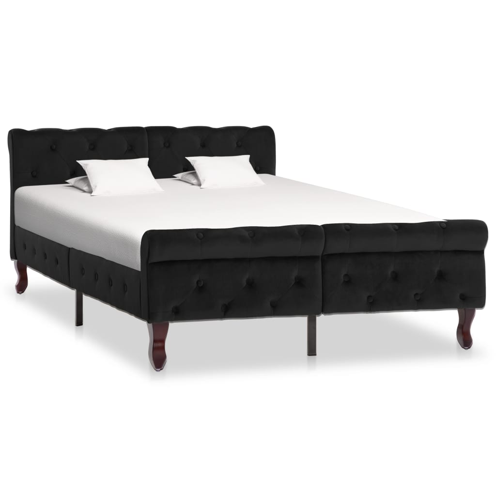 vidaXL Estructura de cama sin colchón terciopelo negro 120x200 cm